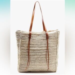 Miss Fong Straw Beach Bag Summer Tote Bag Handcrafted, vacation, resort pool bag